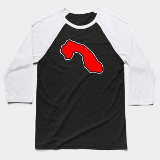 Cormorant Island in Spicy Red - Solid Simple Colour - Cormorant Island Baseball T-Shirt